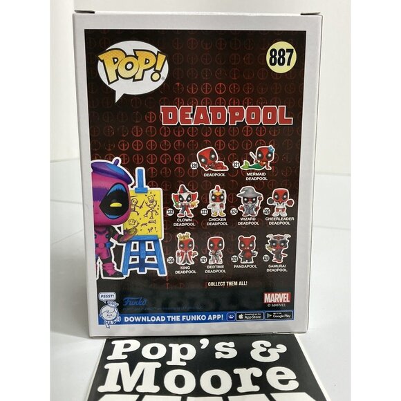 Funko Pop! Deadpool: Artist Deadpool 887 Exclusive Figure With Proctector - Picture 4 of 11
